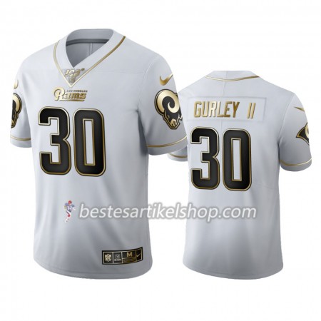 Herren Los Angeles Rams Trikot Todd Gurley 30 Nike Weiß Golden Edition 100th